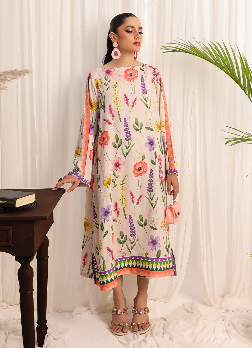 1 Pc Poly Silk Long Dress