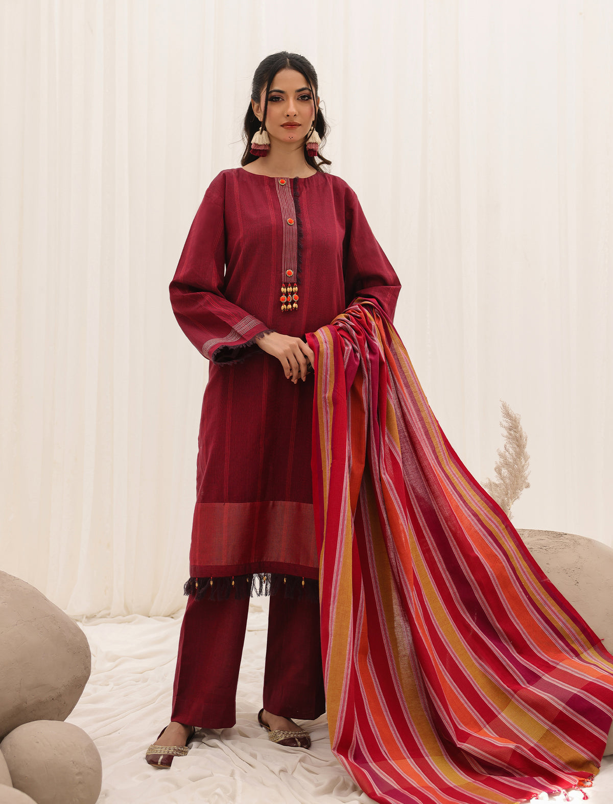 3 Pc Yarn Dyed Unstitched Suit Main image