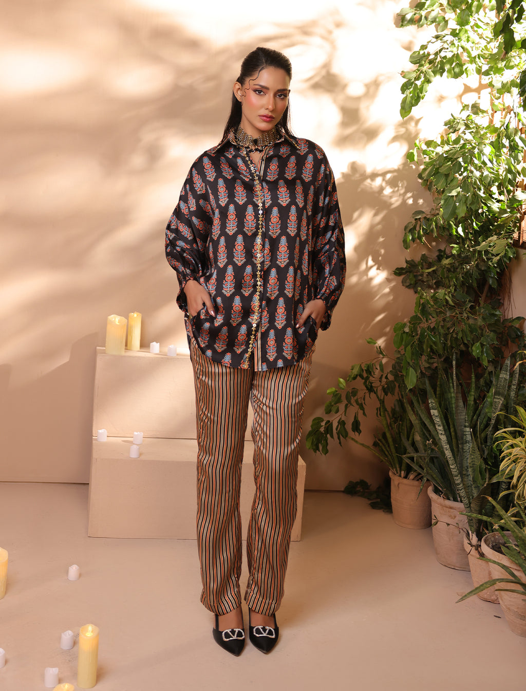 2 Pc Silk Formal Co-Ord Set