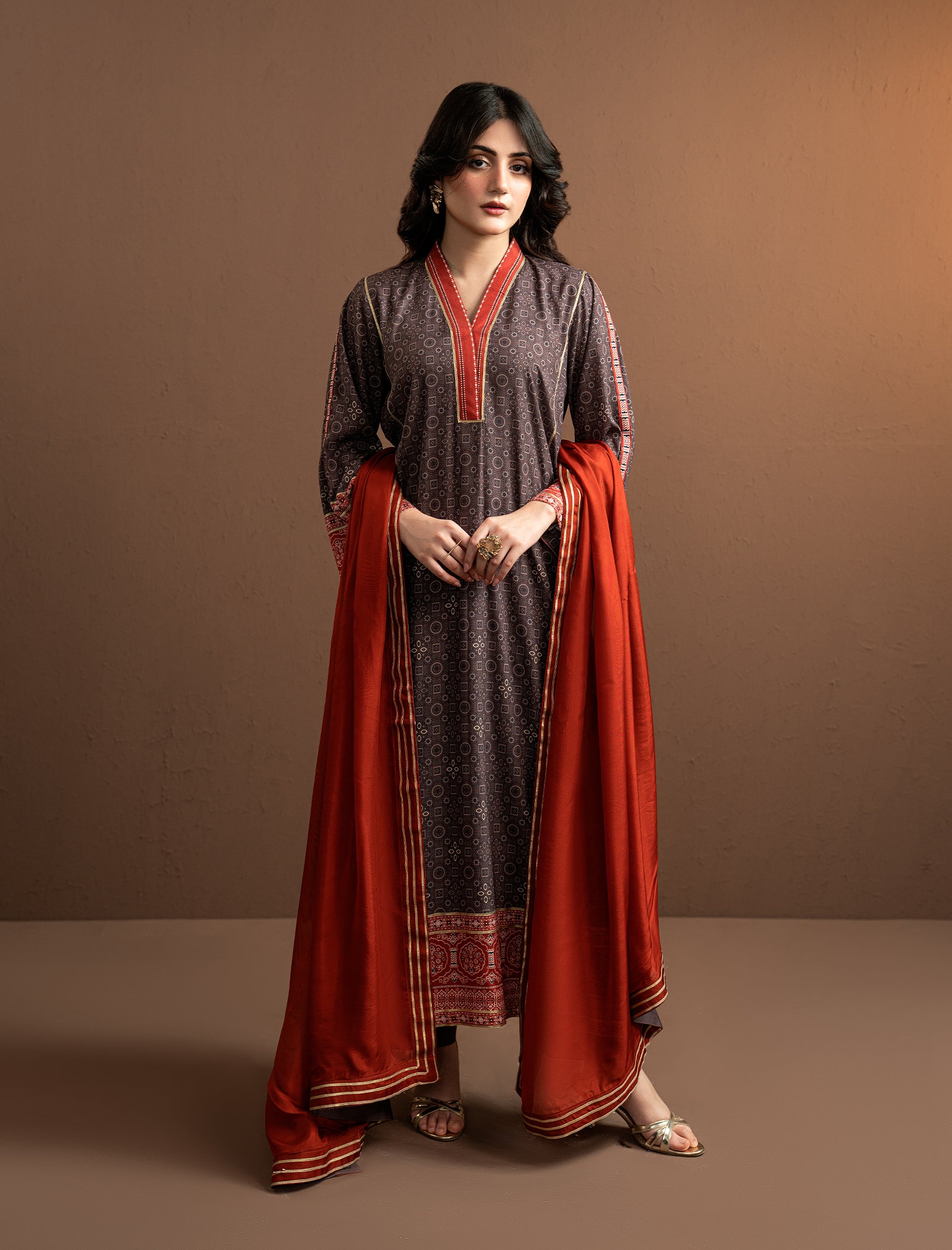 2 Pc Formal Printed Kaftaan Main image
