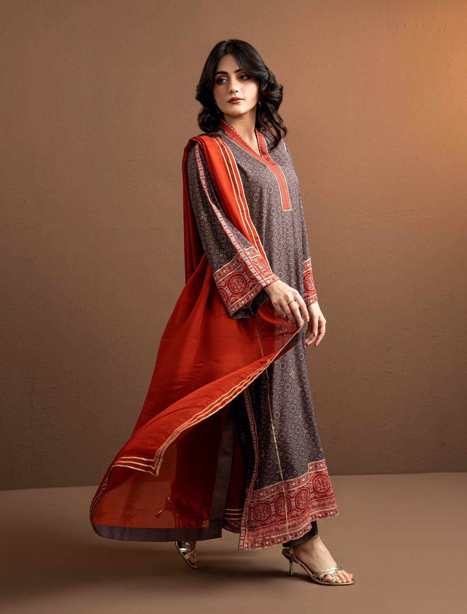 2 Pc Formal Printed Kaftaan