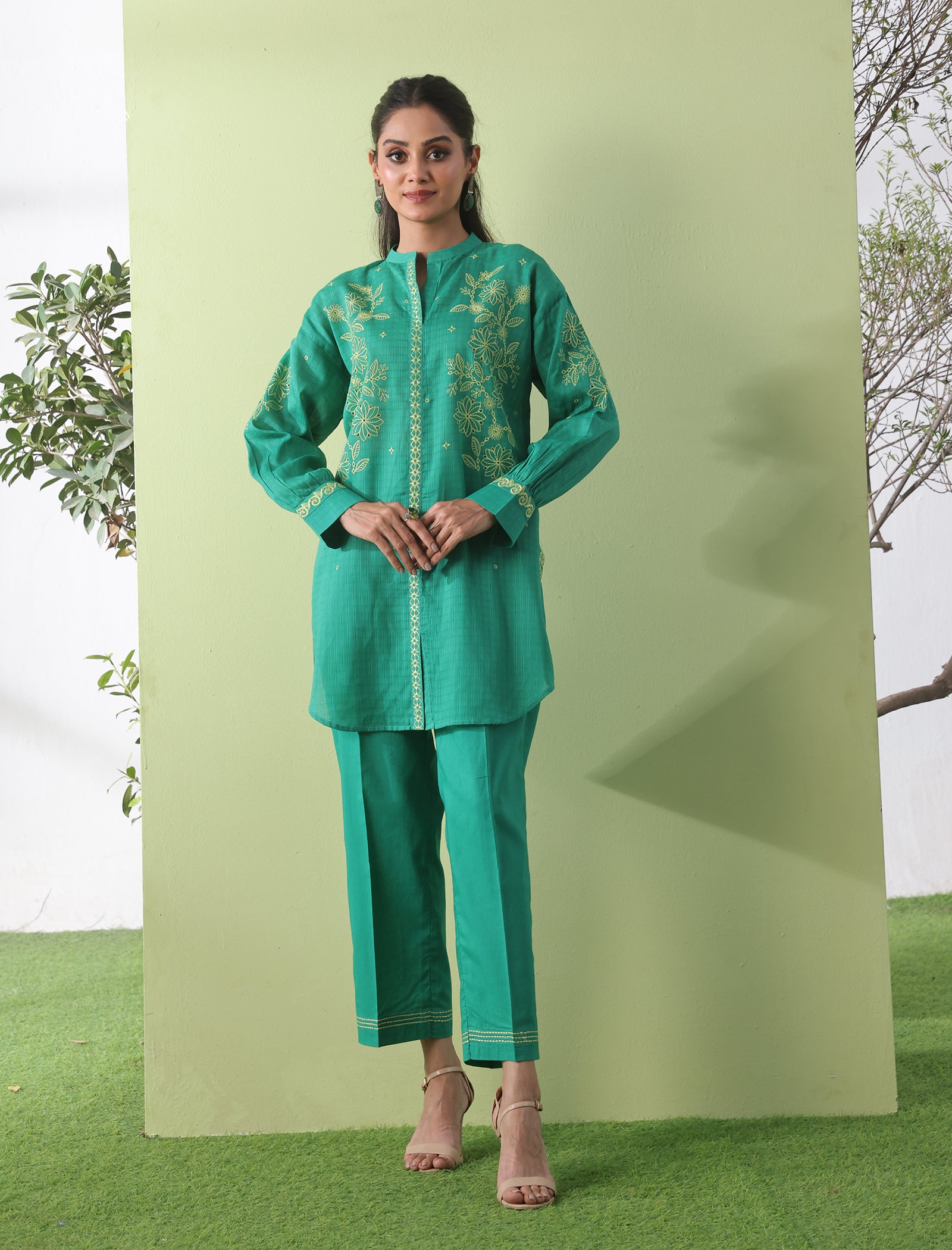 2 Pc Embroidered Coord Set
