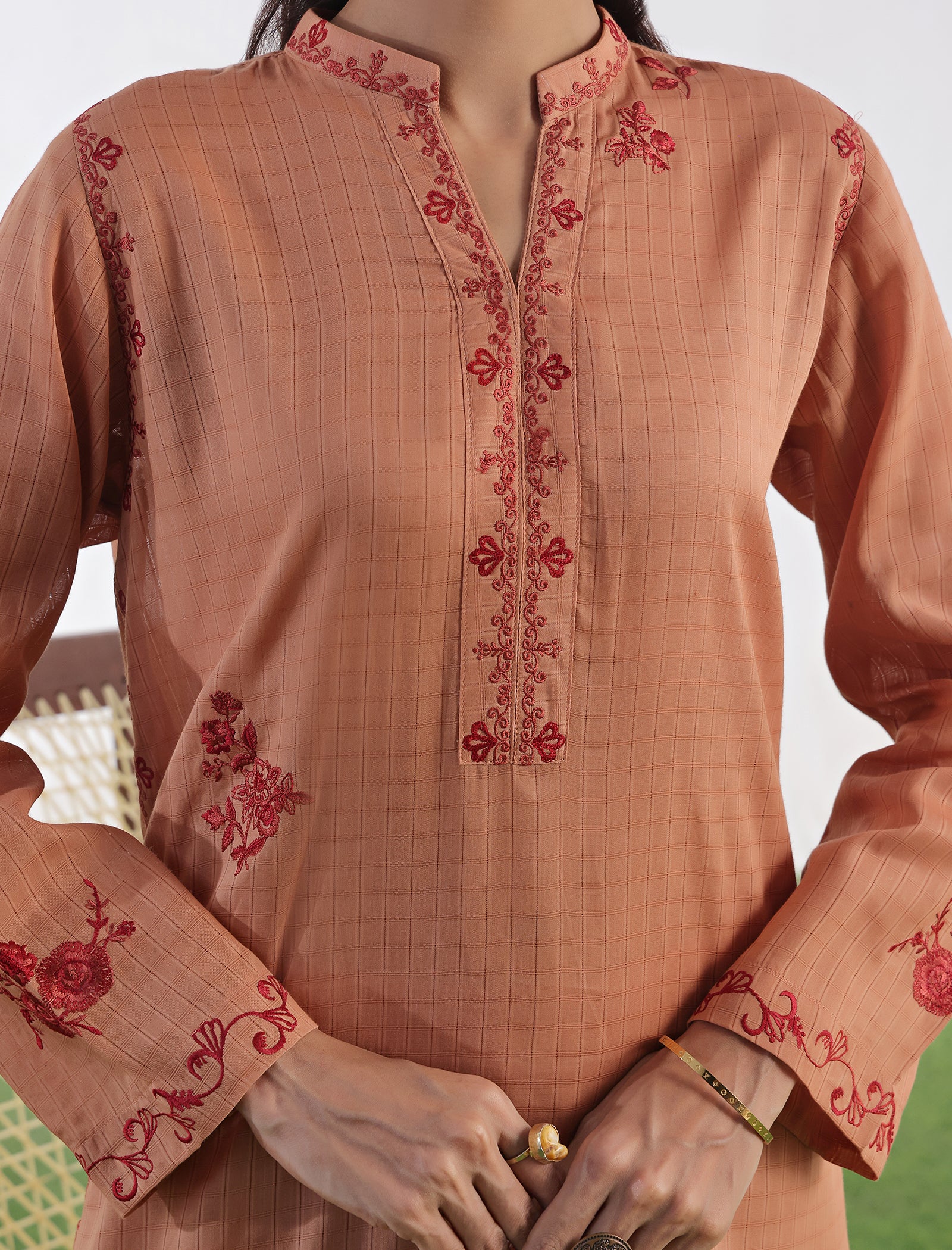 2 Pc Embroidered Coord Set