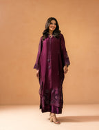 Purple Kaftaan - hand-embroidered sheesha silk kaftan, front